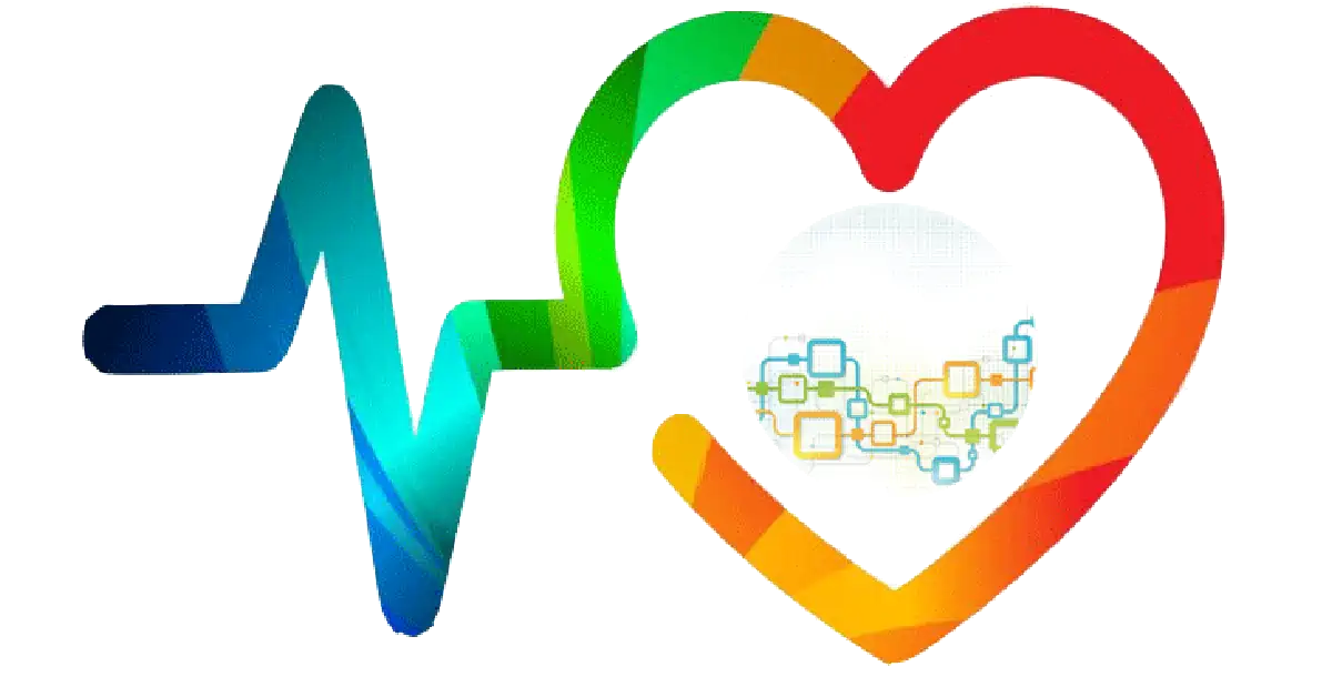 Colourful heart pulse with SDF