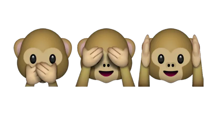 3 Monkeys speak no evil see no evil hear no evil