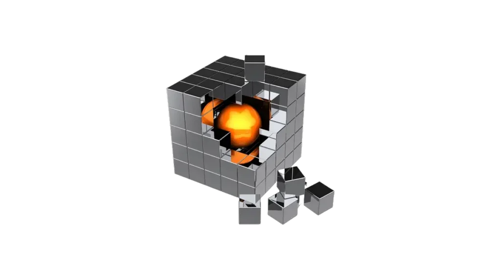 Metallic cube hot centre representing Netezza running RHEL6