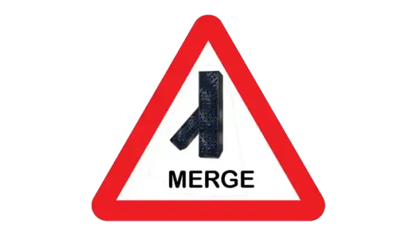 Merge Sign showing 2 Makos merging